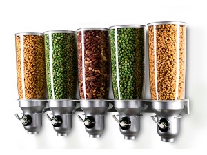 Turn N Serve Platinum Wall Mount 5 Liter, 5 Canister Cereal Dispenser